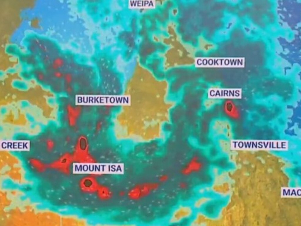 Huge amounts of rain could affect northern Queensland. Picture: Sky News Weather