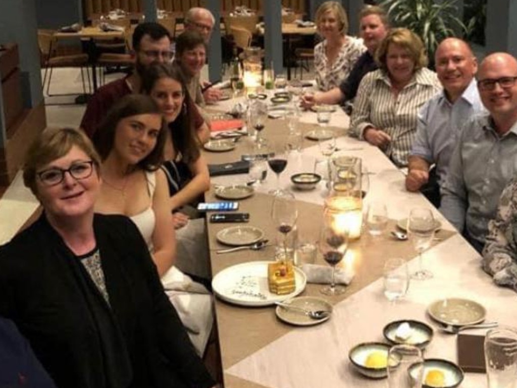Brittany Higgins pictured with Linda Reynolds (left) at a dinner.