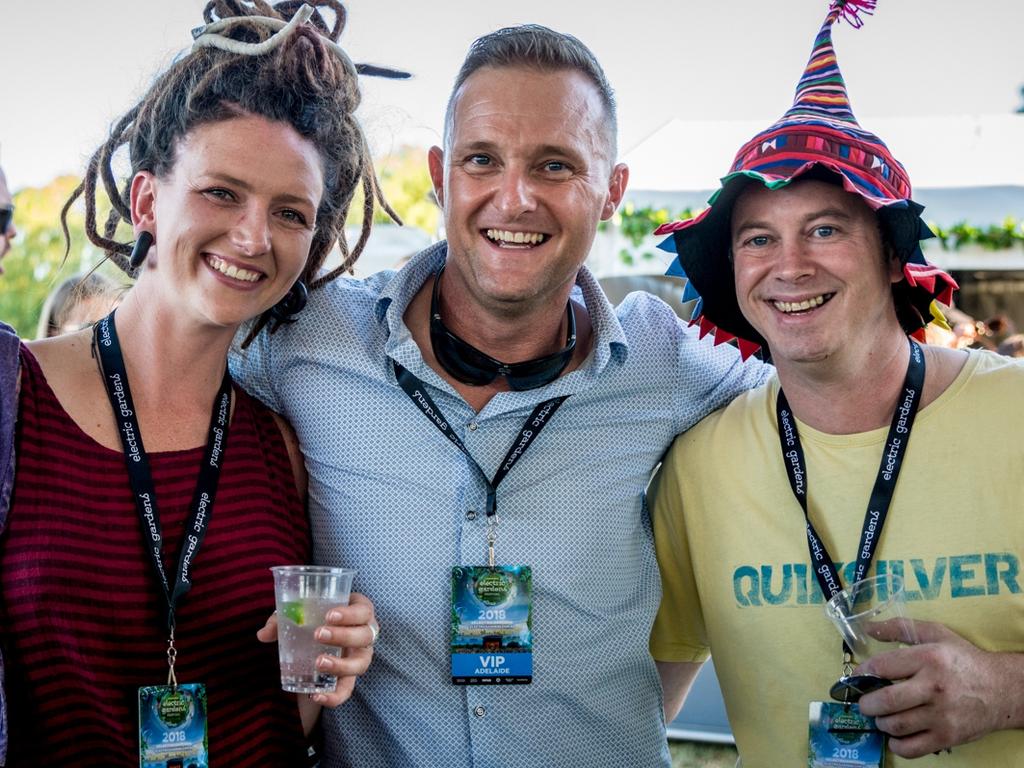 Cass Scott, David Kane and Tom Leads at Electric Gardens at Serafino Winery in McLaren Vale.