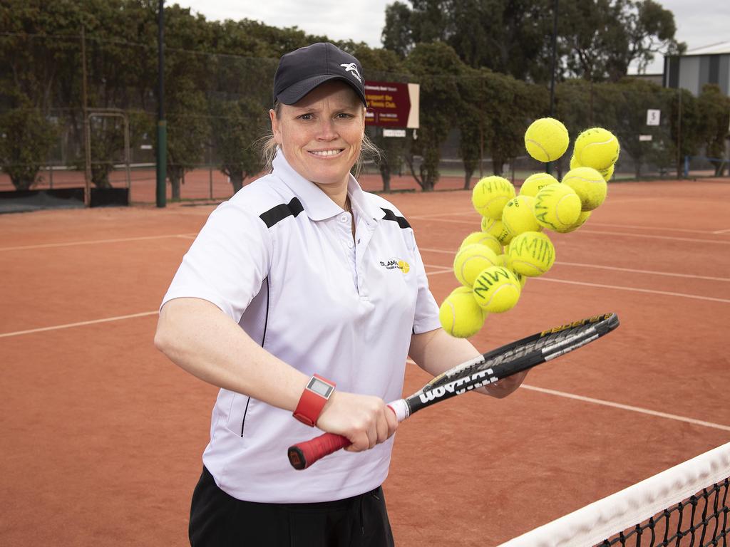 Doncaster tennis coach Vicky Lee has been given funding to start a new coaching program for seniors. She has named the program in honour of her grandmother who would have turned 100 this year and was a big advocate of seniors keeping fit and active. August 22nd 2018. Picture: Ellen Smith 
NOTE: There was no seniors able to make the shoot