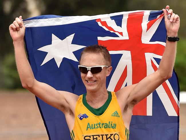 ROME, ITALY - MAY 08: Jared Tallent wins second place of the 50KM Race Walk at IAAF Race Walking Team Campionship Rome 2016, on May 7, 2016 in Rome, Italy. (Photo by Tullio M. Puglia/Getty Images for IAAF)