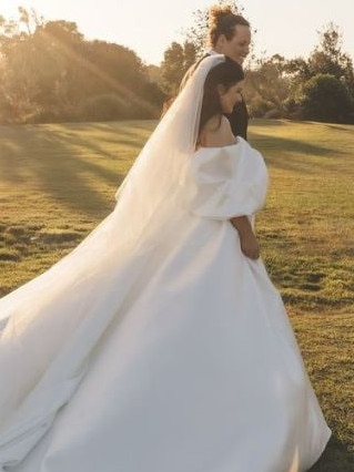 She wore a stunning custom gown by Kyha Studios. Picture: Instagram/Biancavirtuewedding