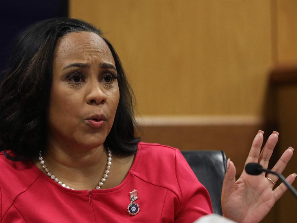 Fulton County district attorney Fanni Willis testifies during a hearing into 'misconduct' allegations. Picture: AFP