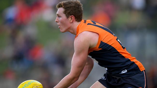 Tom Green impressed in the midfield for the Giants against the Swans. Picture: AAP Image/Dan Himbrechts.