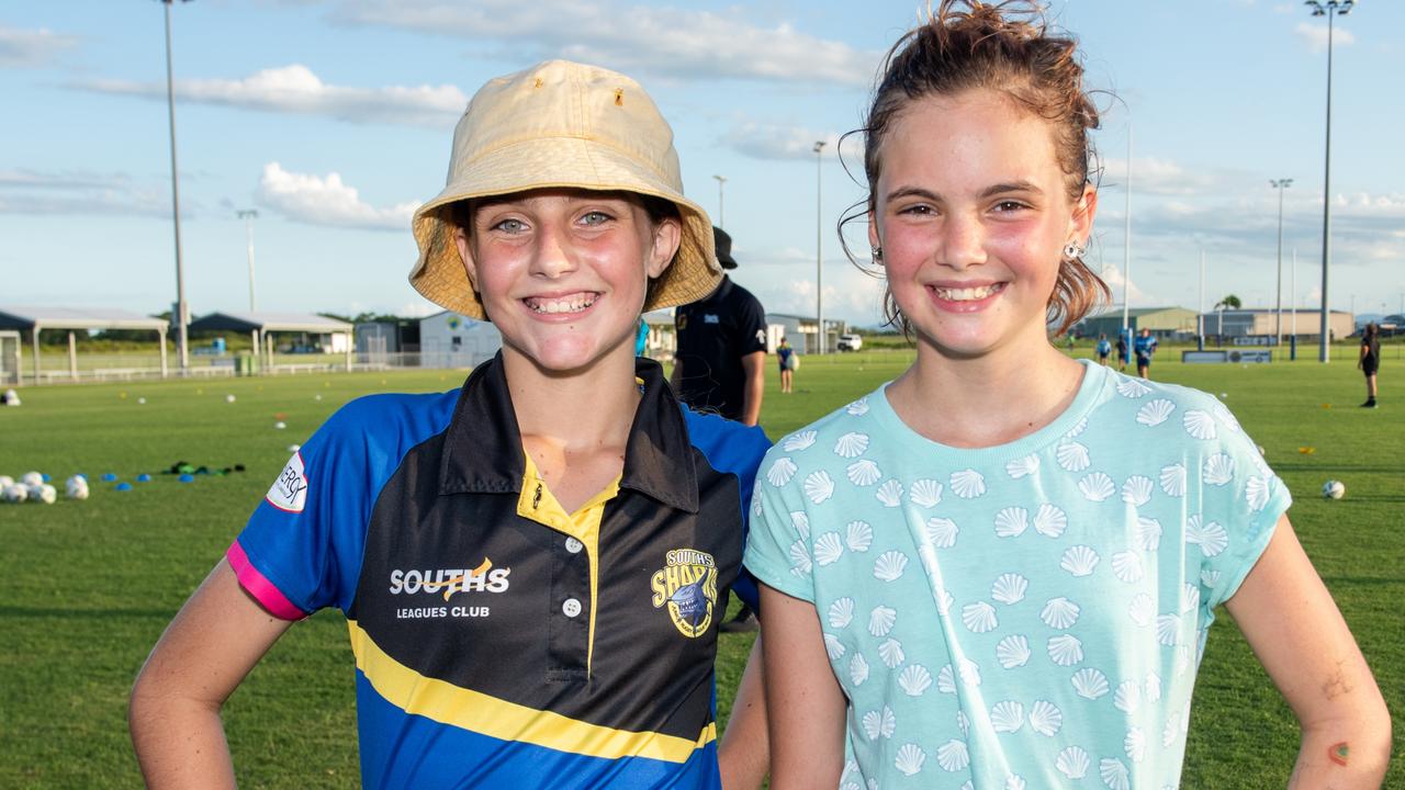 Lily Hoffmann and Serenity Leach at The Festival of Rugby League. Picture: Michaela Harlow
