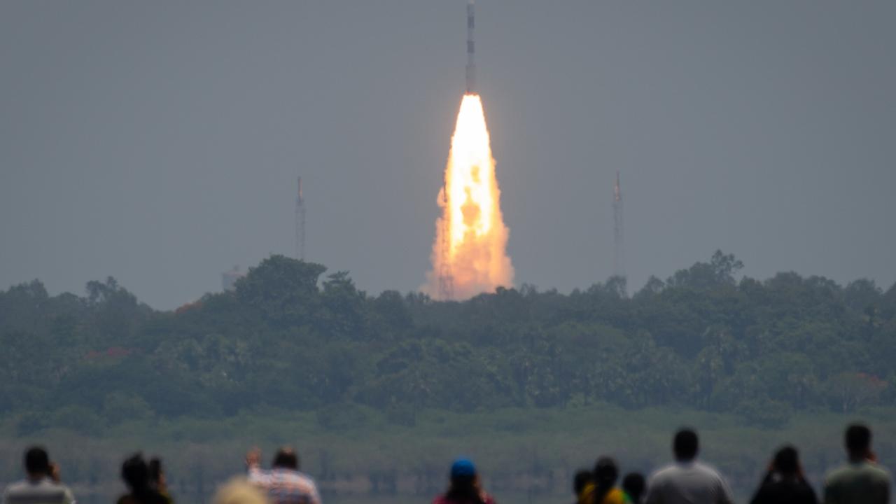 People watch the Indian Space Research Organisation’s (ISRO) PSLV-C57 rocket carrying the Aditya-L1 solar mission lift off from the Satish Dhawan Space Centre (SDSC-SHAR) on September 02, 2023 in Sriharikota, India. Picture: Abhishek Chinnappa/Getty Images