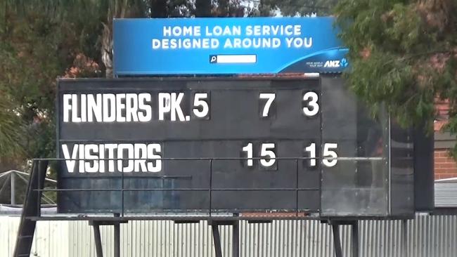 Yes, you are reading that right. The scoreboard from Saturday when Old Ignatians kicked 15 consecutive behinds to start its game against Flinders Park