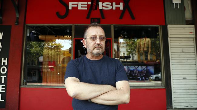 Sax Fetish owner Wayne Nicol has been given an eviction notice from his Oxford St store. Picture: Sam Ruttyn