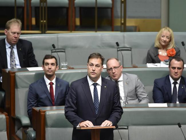 Jason Falinski makes his debut speech in parliament.