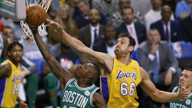 Andrew Bogut says he would like to coach once his playing days are over. Could that be in the NBL? Picture: AP