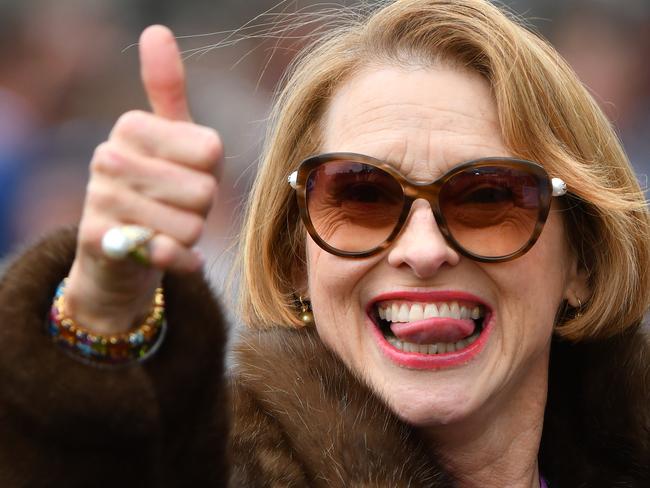 Trainer Gai Waterhouse is all smiles after three winners from three runners. Picture: Getty Images