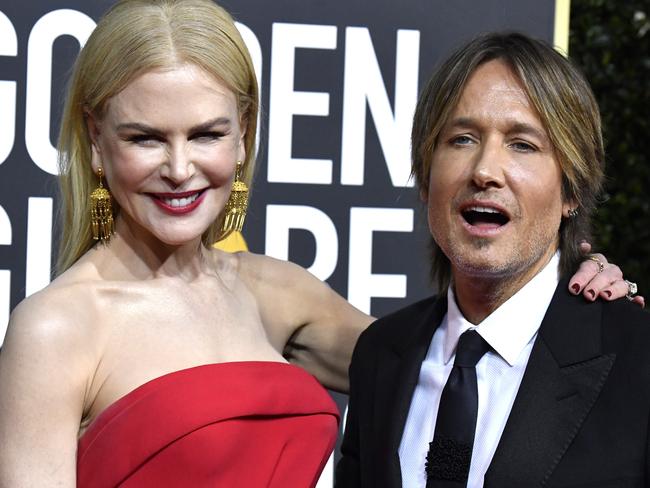 Nicole Kidman and Keith Urban at the Golden Globe Awards. Picture: Getty Images