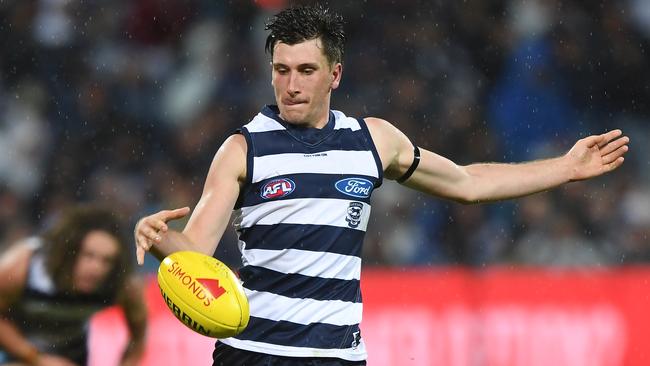 Charlie Constable is one of the new faces driving Geelong’s surge. Picture: AAP Image/Julian Smith.