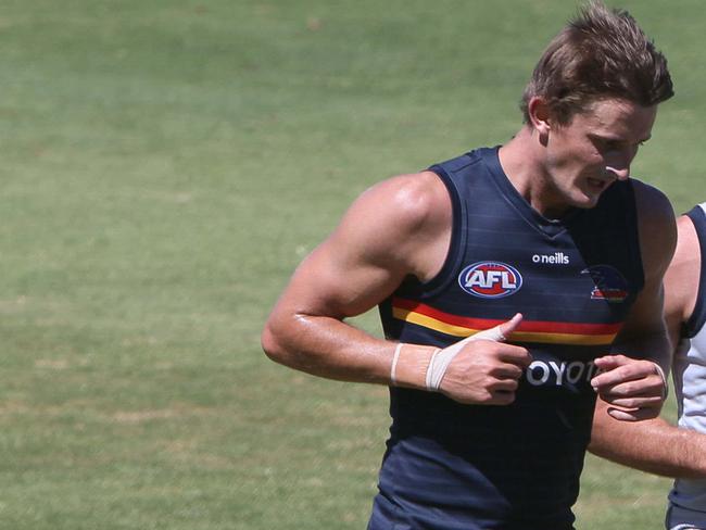 ADELAIDE, AUSTRALIA - Advertiser Photos FEBRUARY 7, 2022: AFL team the Adelaide Crows train at Adelaide Football Clubs, West Lakes Oval, SA. Picture Emma Brasier