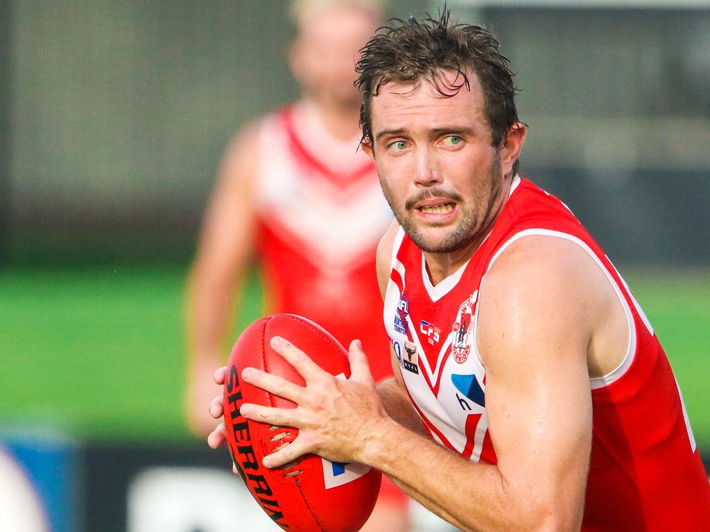 Abraham Ankers as NTFL Waratah vs Palmerston Magpies face off in Round 14. Picture: Glenn Campbell