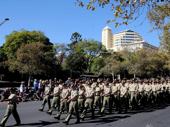 Adelaide’s Anzac Day march. Picture: Calum Robertson