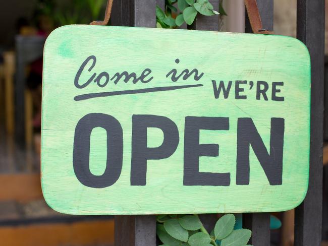 Generic photo of open for business sign, new shop, welcome, we're open, coming soon, announce stock image