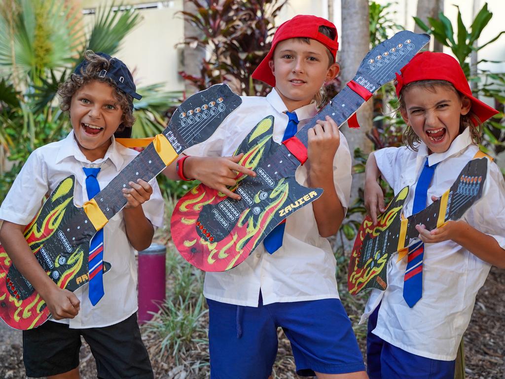 <p>Fitzgerald State School Year 3 students Arron Little, Aidan Sliver and Zavier Kelly at the 2022 Fitzgerald Spectacular Concert held at the Mackay Entertainment and Convention Centre. Picture: Heidi Petith</p>