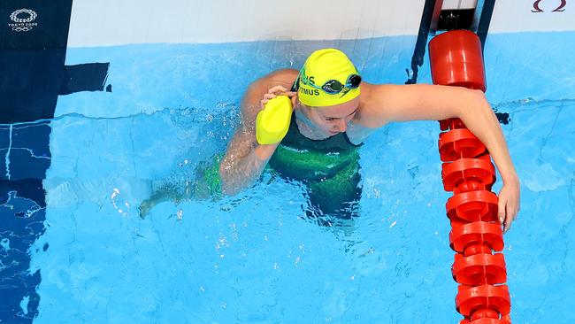 Ariarne Titmus of Team Australia wins the Women's 200m Freestyle Semifinal. (Photo by Rob Carr/Getty Images)