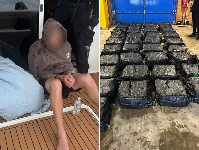 Police have seized more than a tonne of cocaine worth over $623 million after intercepting a vessel off the NSW coast, arresting five men in a major sting. Photo: NSW Police.