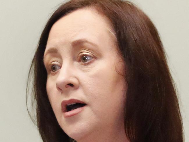 Attorney-General Yvette D'Ath pictured during Question Time at the Queensland Parliament, Brisbane 17th of March 2020.  Ministers are sitting one seat apart due to the spread of Coronavirus (Covid 19).  (AAP Image/Josh Woning)