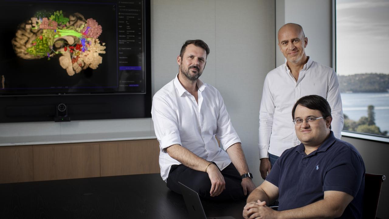 Omniscient Neurotechnology: Dr Michael Sughrue, Founder and neurosurgeon Dr Stephane Doyen, founder and data scientist and Stephen Scheeler (CEO).