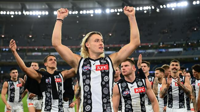 Darcy Moore was huge down back. Picture: Getty Images