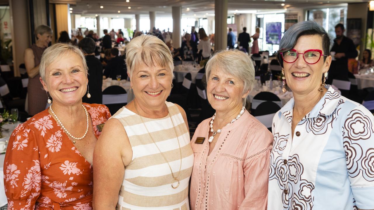 At the International Women's Day luncheon are (from left) Jan Johnson, Ros Spalding, Carol Parkinson and Roz McCallum presented by Zonta Club of Toowoomba Area at Picnic Point, Friday, March 4, 2022. Picture: Kevin Farmer