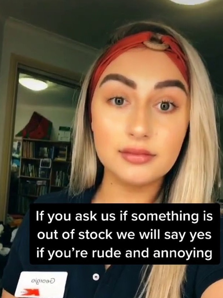 She added if you’re rude, no one would help you. Picture: TikTok / Georgia Cook