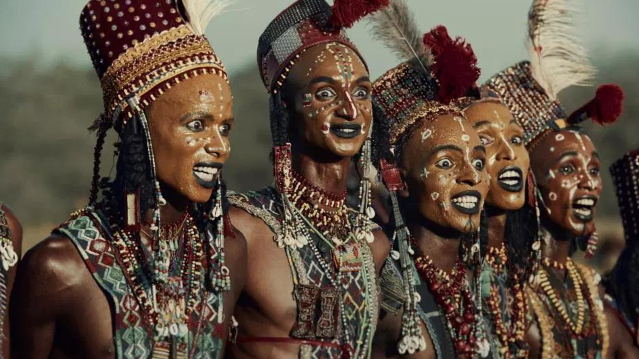 The Wodaabe in Chad make for a striking look with their make-up and highly crafted clothes. Picture: Jimmy Nelson