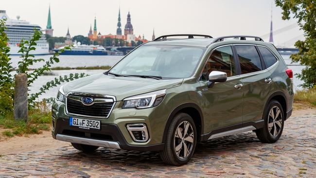 Subaru’s coming Forester Hybrid is sharply priced (overseas model shown).