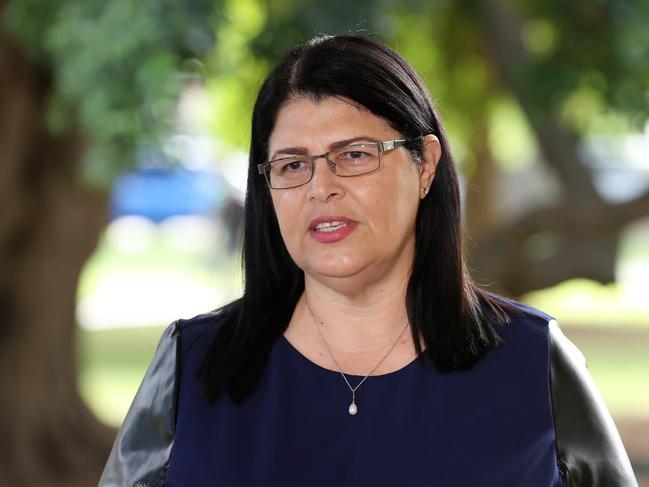 Minister for Education, Minister for Industrial Relations and Minister for Racing Grace Grace during a press conference, New Farm Park. Picture: Liam Kidston