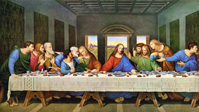 A restored version from the original painting 'The Last Supper' by Leonardo da Vinci, 1495.