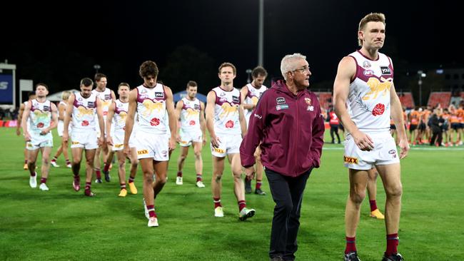 Chris Fagan and the Lions have some soul-searching to do. Picture: Jason McCawley/AFL Photos/via Getty Images