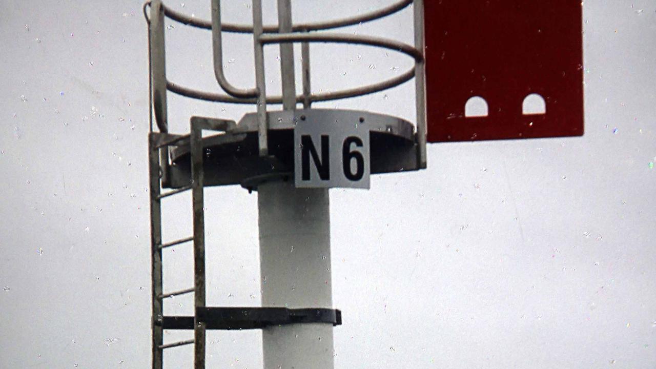 It’s understood the boat crashed into this pole. Picture: NCA NewsWire