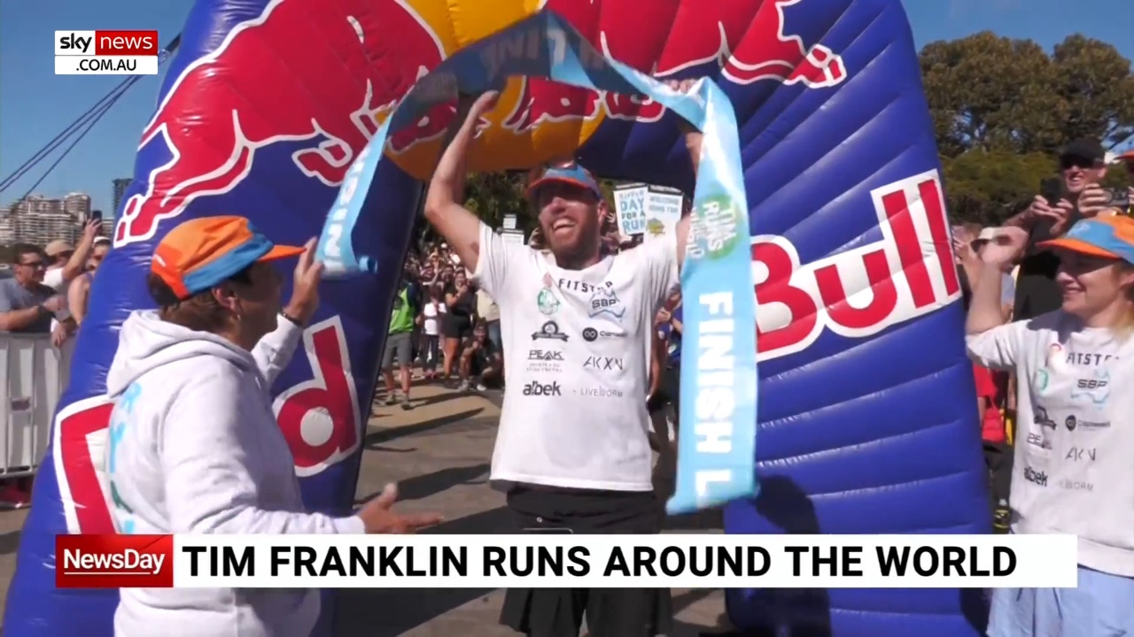 Australian Tim Franklin runs around the world