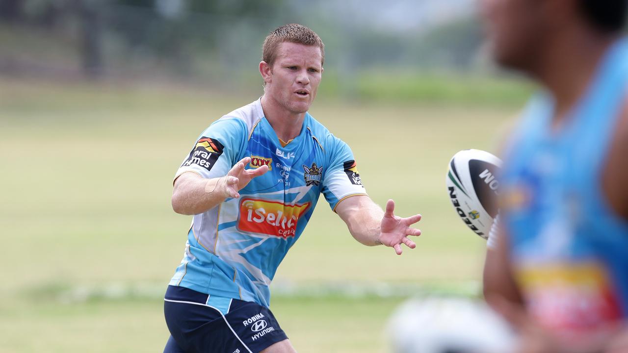 Steve Michaels during his NRL days with the Titans. Picture: Adam Head