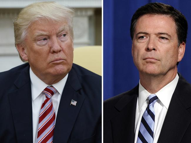 President Donald Trump, left, and former FBI Director James Comey. Picture: AP