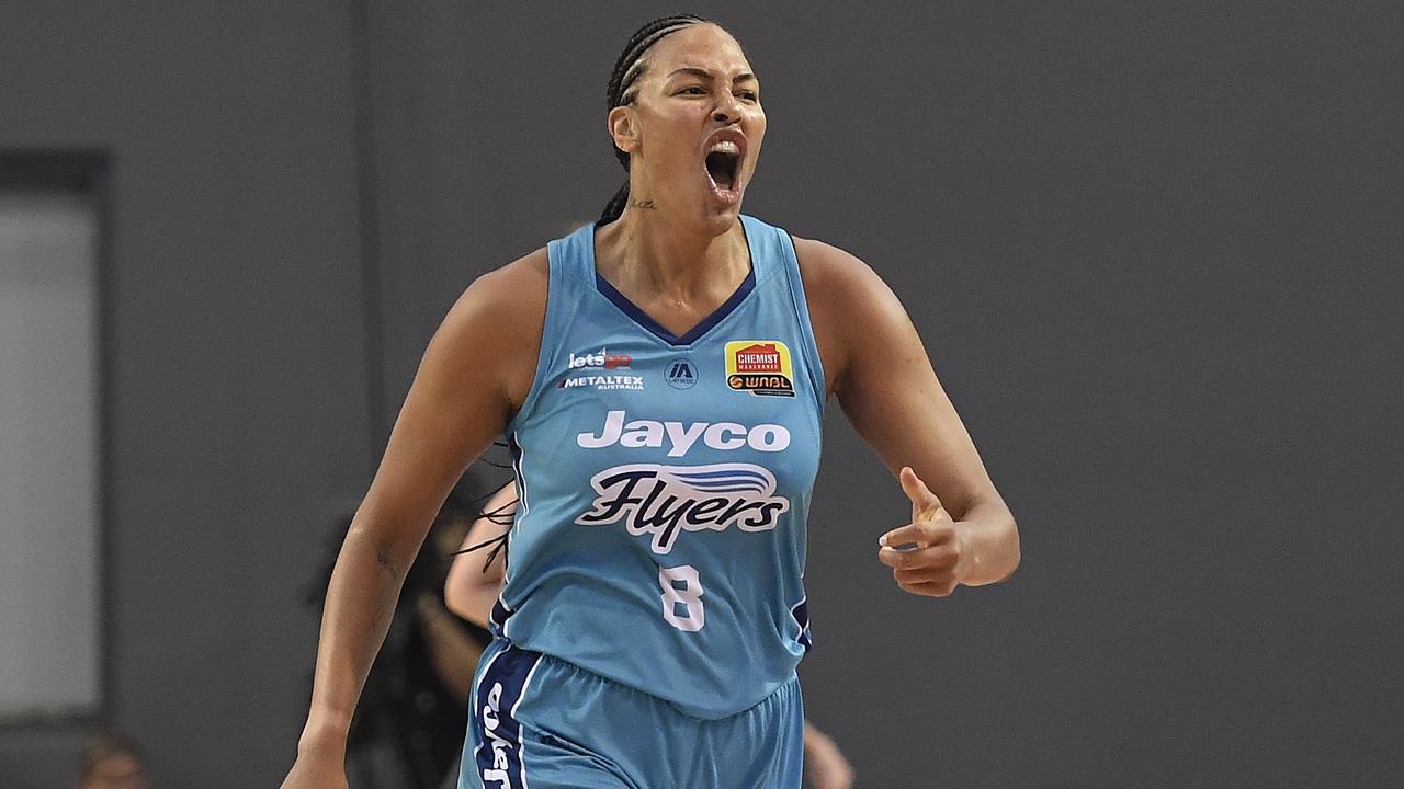 Liz Cambage was issued with a formal reprimand for her actions during the Opals’ pre-Olympics scrimmage against Nigeria in Las Vegas. Picture: Ian Hitchcock/Getty Images