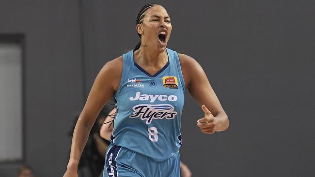 Liz Cambage was issued with a formal reprimand for her actions during the Opals’ pre-Olympics scrimmage against Nigeria in Las Vegas. Picture: Ian Hitchcock/Getty Images