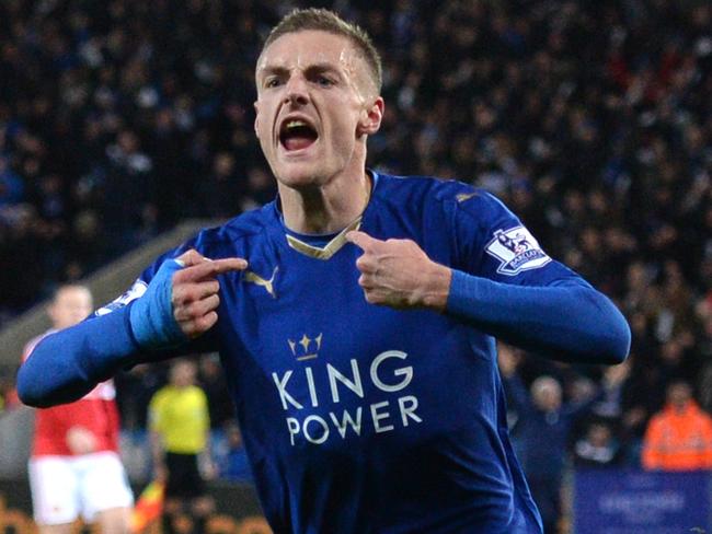 Jamie Vardy, the face of Leicester City's history season.