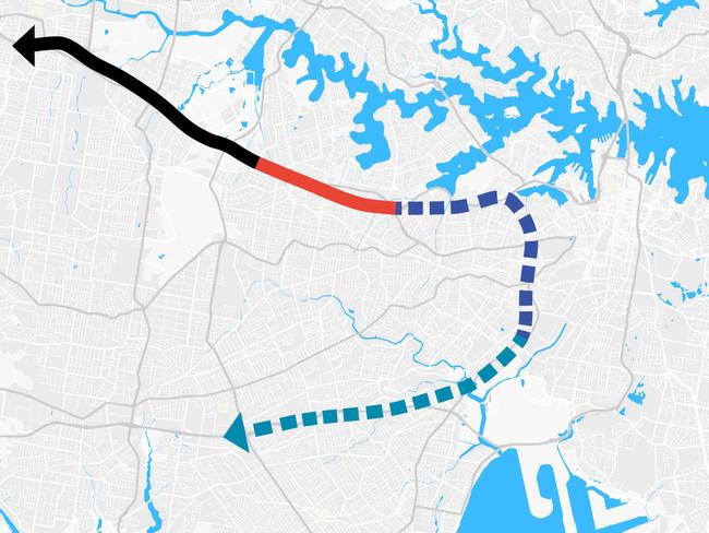 The route of the new West Connex project.