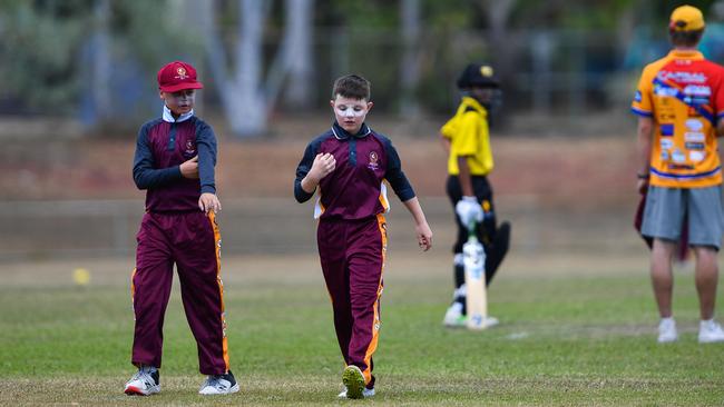 Players in action at the Under-12 cricket national championships in Darwin, Northern Territory. WA U12 Boys Vs QLD U12 Boys White at Tracy Village Oval. Picture: Pema Tamang Pakhrin