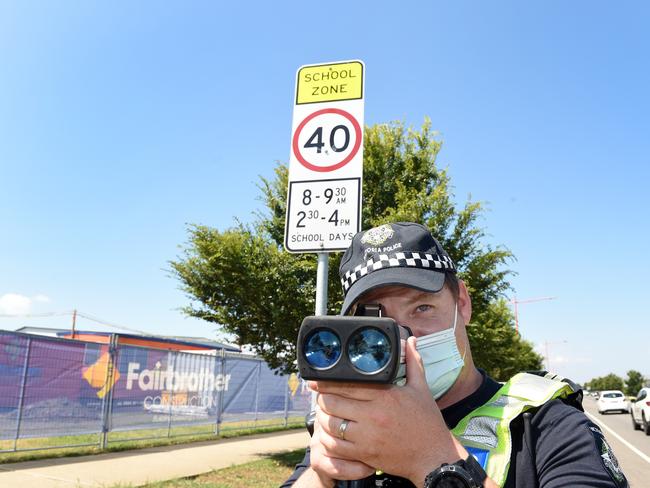 Police regularly check for people speeding in school areas. Picture: Supplied