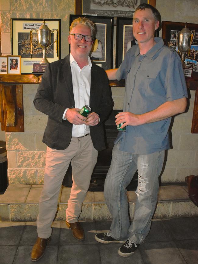 The Mirboo North Football Netball Club Tigers Presentation Night 2024 on Saturday, September 21, 2024: Justin Conlan and Wade Evans. Picture: Jack Colantuono