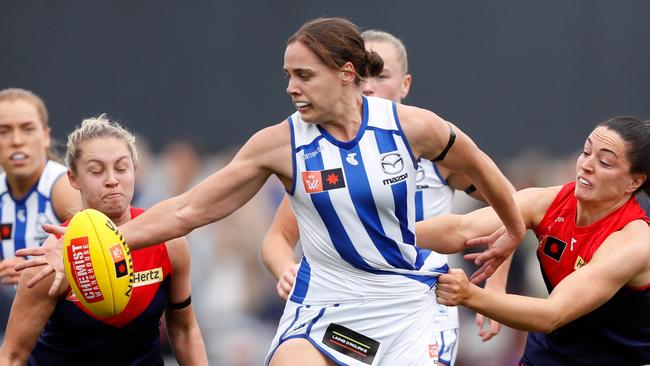 All-Australian captain Jasmine Garner was North Melbourne’s best and fairest winner. (Photo by Dylan Burns/AFL Photos via Getty Images)