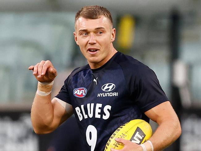 Patrick Cripps bullied the highly-rated Giants midfield. Picture: Michael Willson/AFL Photos via Getty Images