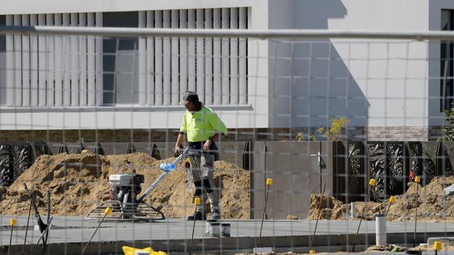 PERTH , AUSTRALIA - NewsWire Photos  APRIL 2 2024 Generic property / housing pictures around Perth.  Construction site house house building labourer worker cement slab .This is Shenton Park.Picture: NCA NewsWire / Sharon Smith