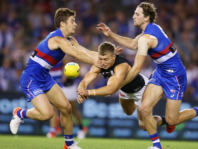 Patrick Cripps won plenty of the footy for the Blues. Picture: Michael Klein 