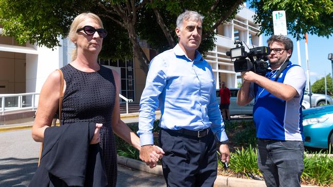 Former NT Police Commissioner Peter Bravos walks from court a free man after being acquitted of rape on Friday. Picture: Che Chorley